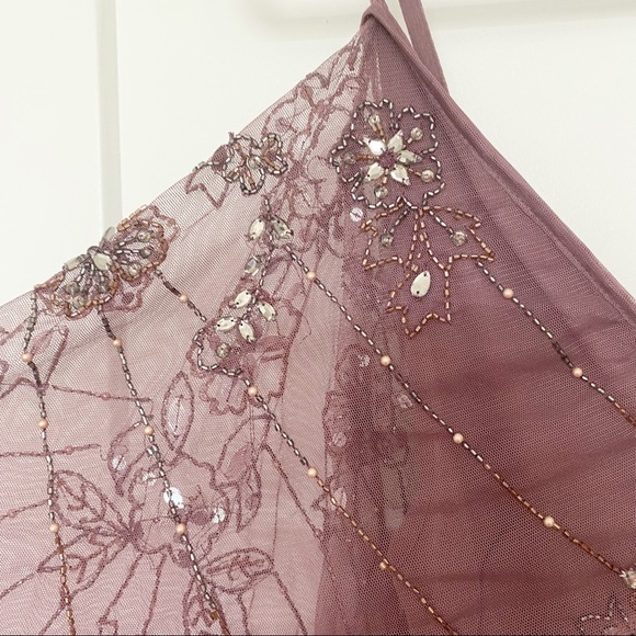 ASOS Floral Embellished Cape Midi Dress Dusty Purple Size 4 - Picture 13 of 15